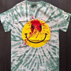 Astro world green and white Tie-Dye Smiley Face T-Shirt